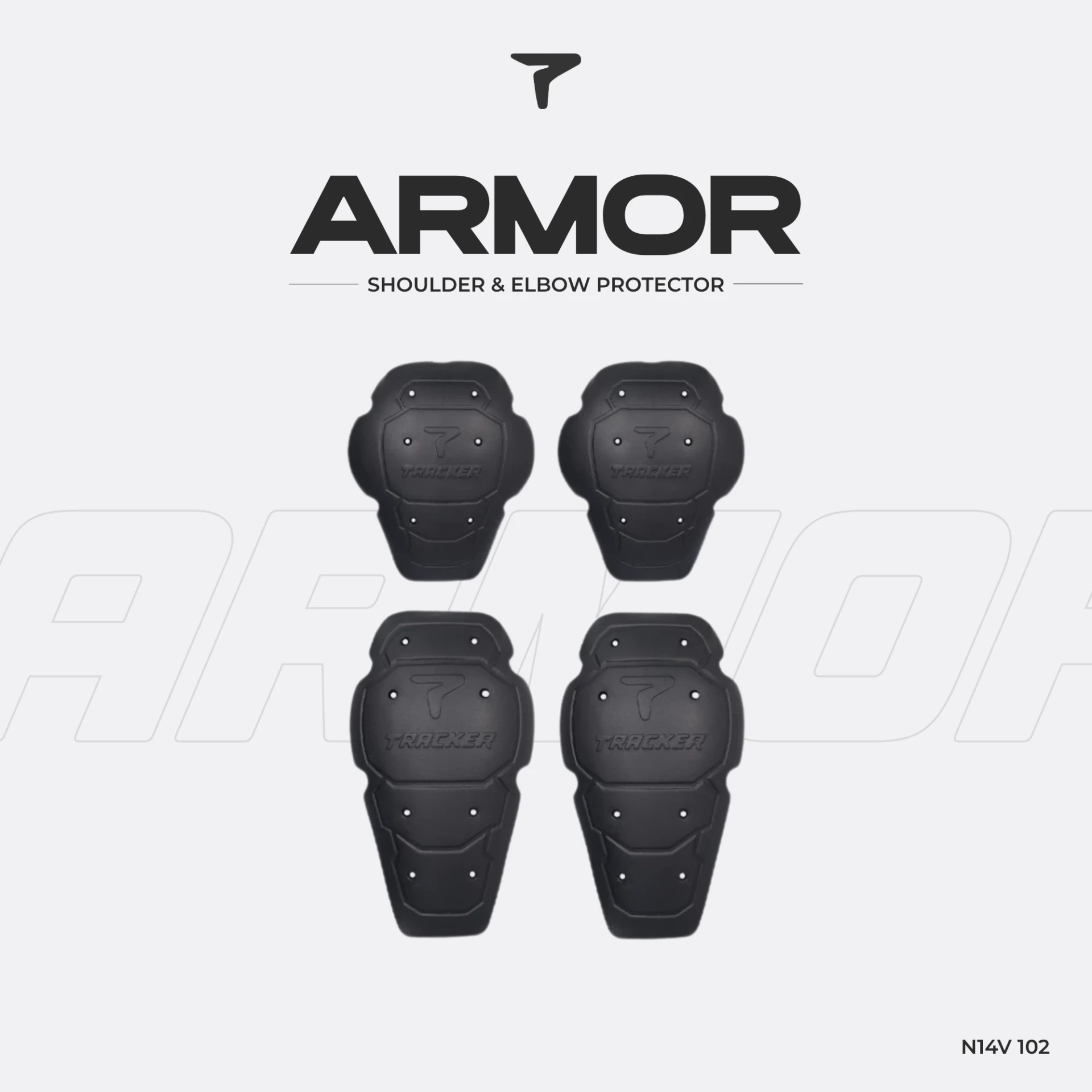 Protector Jaket Motor Pria Tracker Armor Black - Pelindung Bahu & Siku