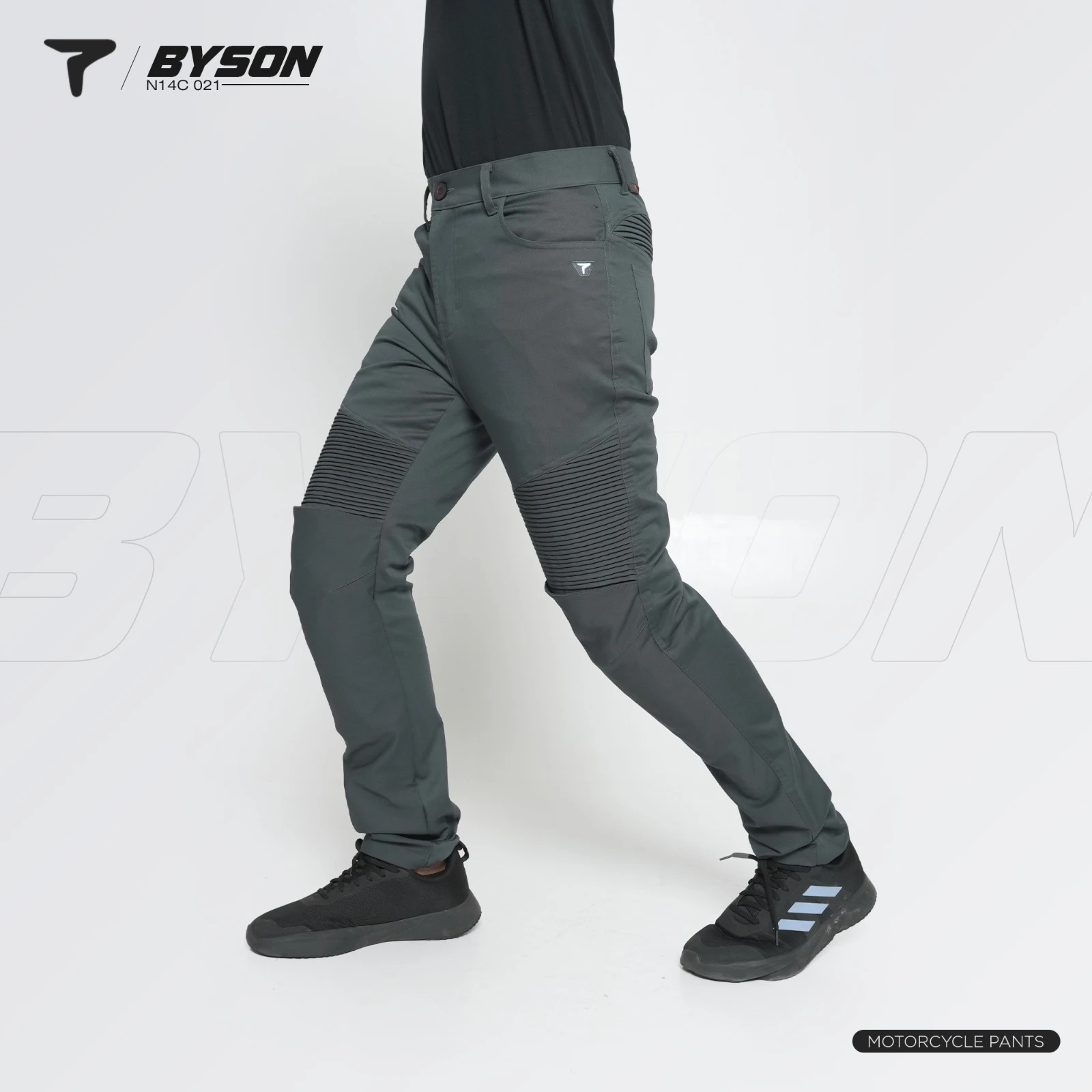 Alternative view of Celana Motor Pria BYSON N14C 021 Riding Pants Knee Protector Stretch TRACKER