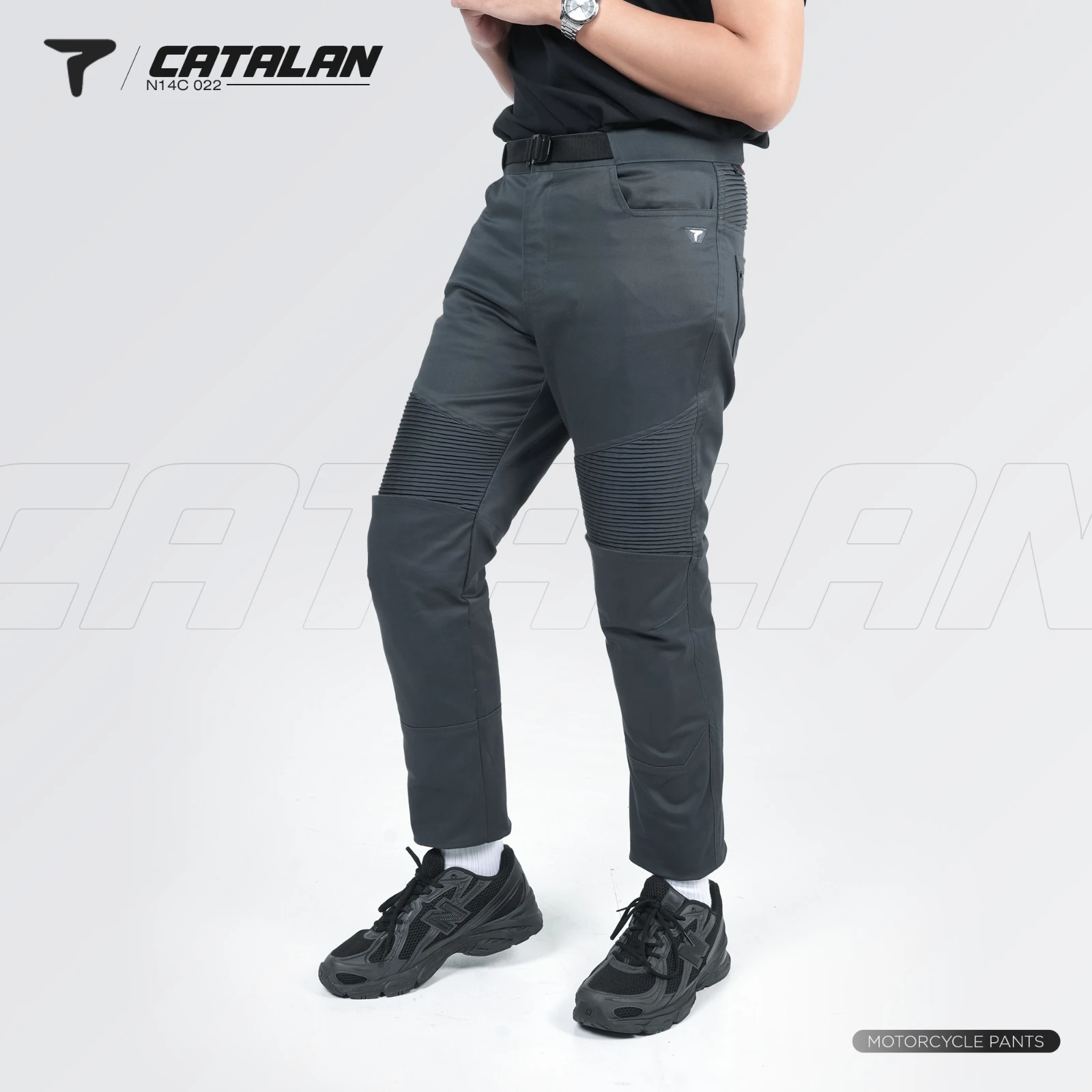 Alternative view of Celana Motor Pria CATALAN N14C 022 Riding Pants Knee Protector Stretch TRACKER
