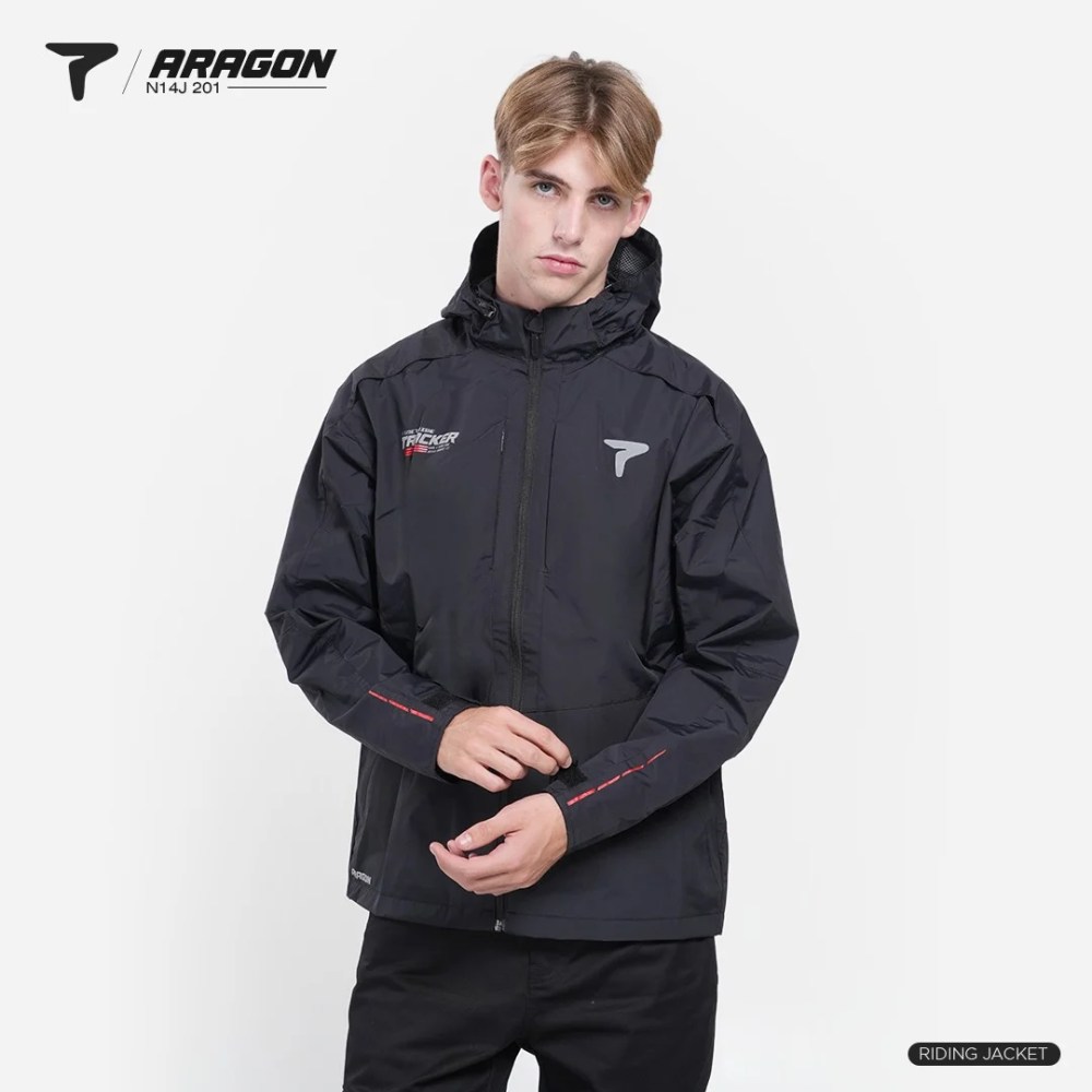 Alternative view of Jaket Motor Pria Waterrepellent Windproof Premium Anti Air, Anti Angin, ARAGON TRACKER