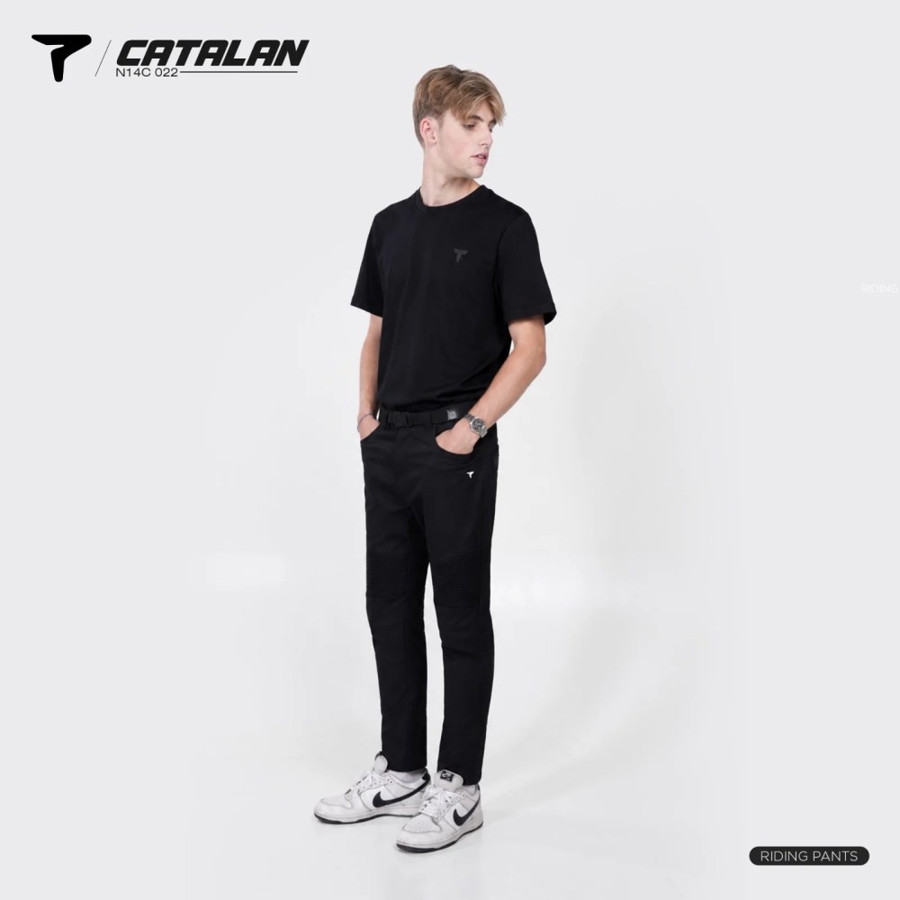 Alternative view of Celana Motor Pria CATALAN N14C 022 Riding Pants Knee Protector Stretch TRACKER