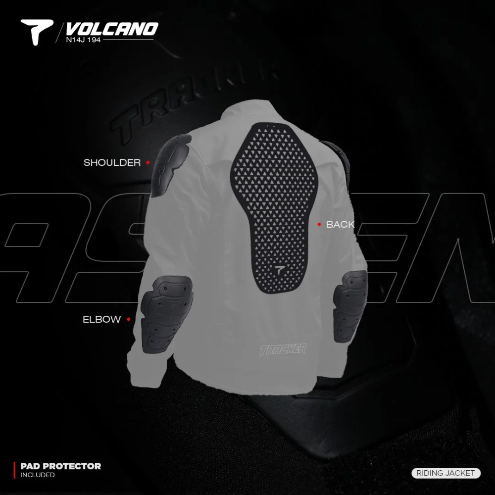 Alternative view of Jaket Motor Pria Waterproof Windproof Premium Anti Air, Anti Angin, Protector VOLCANO TRACKER